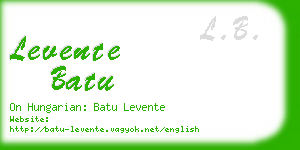 levente batu business card